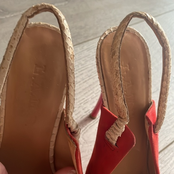 LAMB size 6.5US platform red orange stiletto platforms suede and leather Ariel - Picture 10 of 10